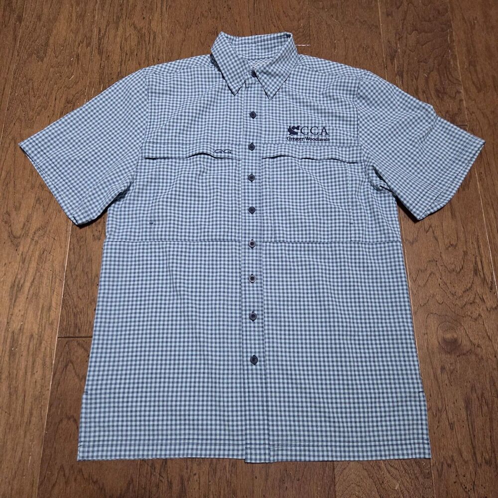 GameGuard Outdoors Mens Medium Gingham Short Sleeve Fishing Shirt 1041